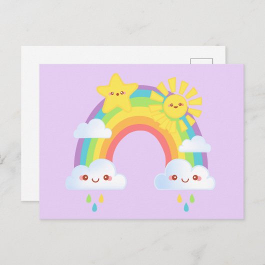 Kleurrijke regenboog esthetisch briefkaart (Voorkant / Achterkant)