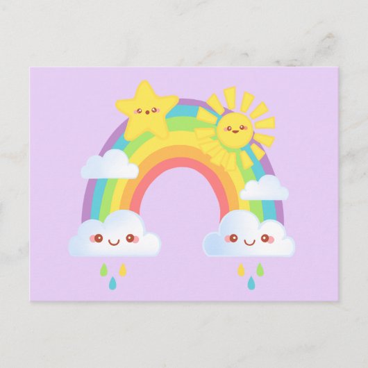 Kleurrijke regenboog esthetisch briefkaart (Voorkant)