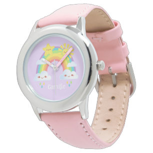 Kleurrijke regenboog esthetisch horloge