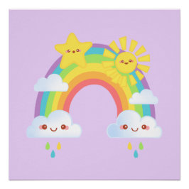 Kleurrijke regenboog esthetisch perfect poster