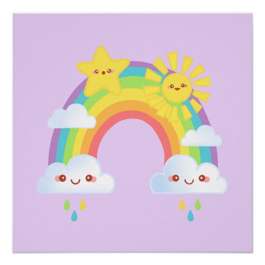 Kleurrijke regenboog esthetisch perfect poster (Voorkant)