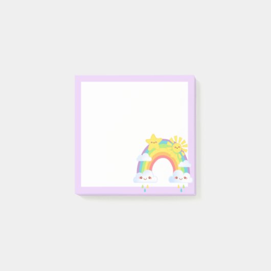 Kleurrijke regenboog esthetisch post-it® notes (Voorkant)