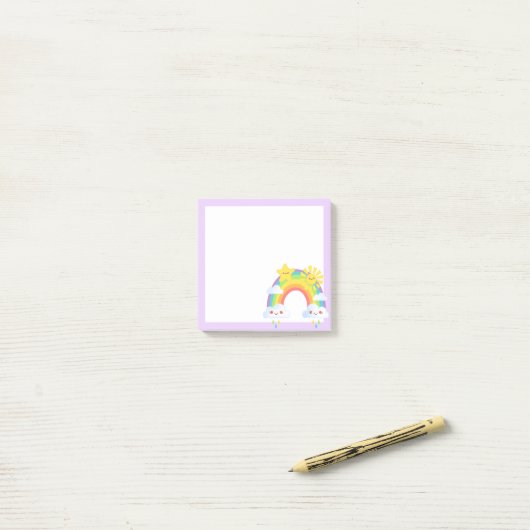 Kleurrijke regenboog esthetisch post-it® notes (Op bureau)