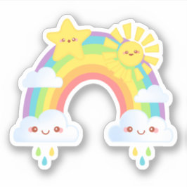 Kleurrijke regenboog esthetisch sticker
