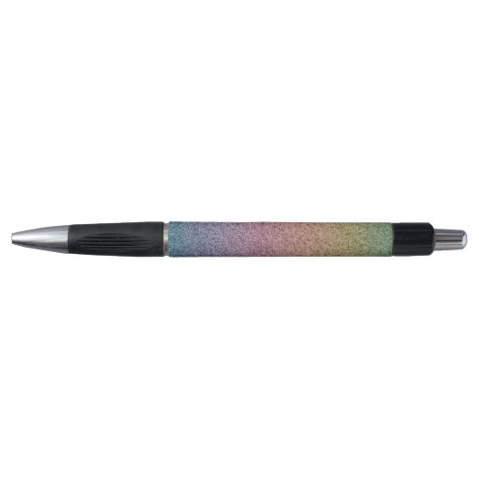 Kleurrijke regenboog Faux Glitter Pink Blauw Pen (Voorkant)