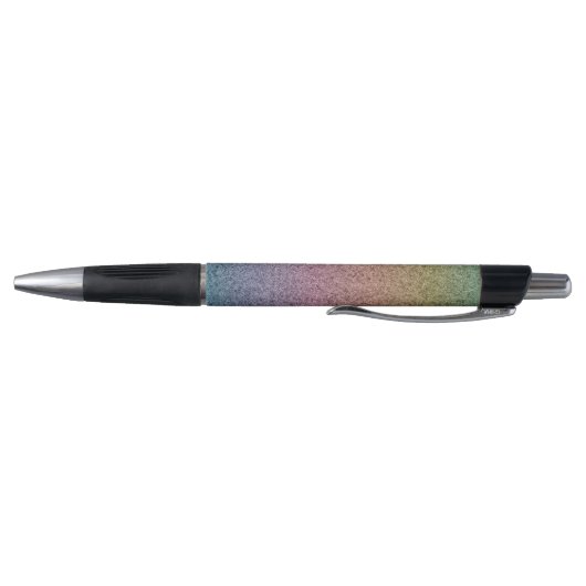 Kleurrijke regenboog Faux Glitter Pink Blauw Pen (Bodem)