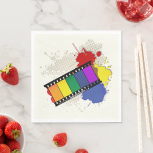 Kleurrijke Regenboog Filmstrip Pop Art Servet