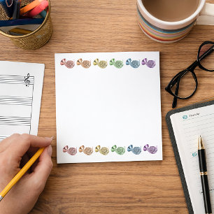 Kleurrijke Regenboog Franse Hoorn Muziekinstrument Notitieblok