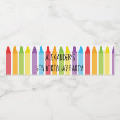 Kleurrijke regenboog gekleurde kleurpotloden verja waterfles etiket (Enkel label)