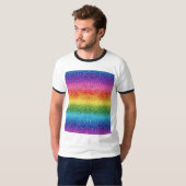 Kleurrijke regenboog geometrisch patroon ontwerp t-shirt (Voorkant volledig)