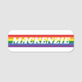 Kleurrijke regenboog gepersonaliseerd naamplaatje (Voorkant)
