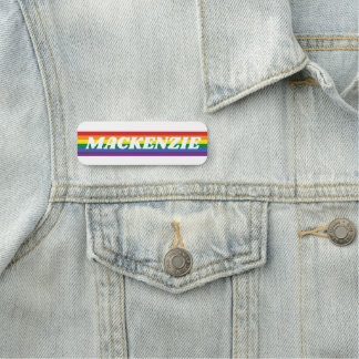 Kleurrijke regenboog gepersonaliseerd naamplaatje