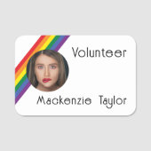 Kleurrijke regenboog gepersonaliseerde foto naamplaatje (Voorkant)