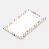 Kleurrijke Regenboog Geruite Gepersonaliseerde Post-it® Notes (Schuin)