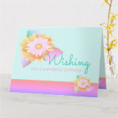 Kleurrijke regenboog gestileerd kaart (Gele Bloem)