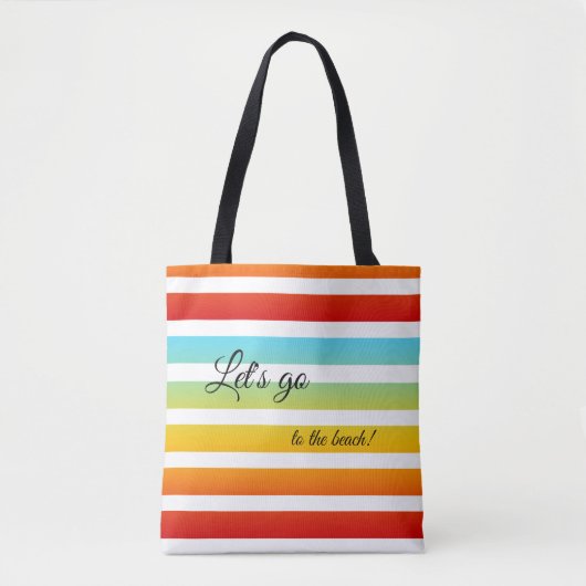 Kleurrijke regenboog gestreepte patroonzak tote bag (Voorkant)