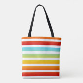 Kleurrijke regenboog gestreepte patroonzak tote bag (Achterkant)