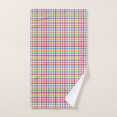 Kleurrijke Regenboog Gingham Plaid Design - Wit Bad Handdoek (Handdoek)
