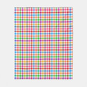 Kleurrijke Regenboog Gingham Plaid Design - Wit Fleece Deken (Voorkant)
