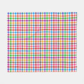 Kleurrijke Regenboog Gingham Plaid Design - Wit Fleece Deken (Voorkant (Horizontaal))