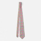 Kleurrijke Regenboog Gingham Plaid Design - Wit Stropdas (Achterkant)
