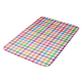 Kleurrijke Regenboog Gingham Plaid Ontwerp - Wit Badmat (Gekanteld)