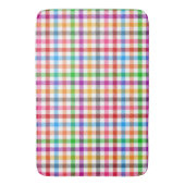 Kleurrijke Regenboog Gingham Plaid Ontwerp - Wit Badmat (Voorkant Verticaal)