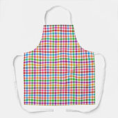 Kleurrijke Regenboog Gingham Plaid Ontwerp - Wit Schort (Voorkant)