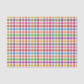 Kleurrijke Regenboog Gingham Plaid Ontwerp - Wit Tissuepapier (Voorkant)