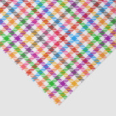 Kleurrijke Regenboog Gingham Plaid Ontwerp - Wit Tissuepapier (Detail)