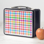 Kleurrijke Regenboog Gingham Schotse Ruit Ontwerp (In situ)
