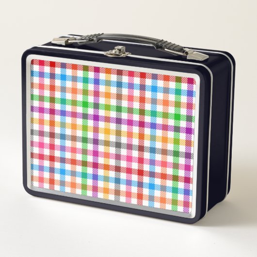 Kleurrijke Regenboog Gingham Schotse Ruit Ontwerp (Voorkant)