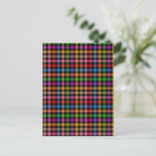 Kleurrijke Regenboog Gingham Schotse Ruit Ontwerp Briefkaart