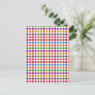 Kleurrijke Regenboog Gingham Schotse Ruit Ontwerp Briefkaart