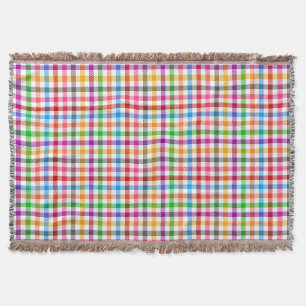 Kleurrijke Regenboog Gingham Schotse Ruit Ontwerp Deken