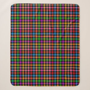 Kleurrijke Regenboog Gingham Schotse Ruit Ontwerp Sherpa Deken