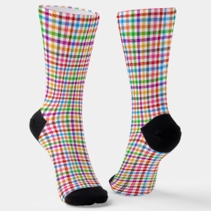 Kleurrijke Regenboog Gingham Schotse Ruit Ontwerp  Sokken