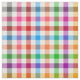 Kleurrijke Regenboog Gingham Schotse Ruit Ontwerp  Stof