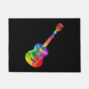 Kleurrijke regenboog gitaar Rainbow muziek gitaris Deurmat