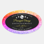 Kleurrijke regenboog Glitter Black Product Labels (Voorkant)