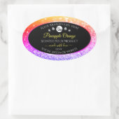 Kleurrijke regenboog Glitter Black Product Labels (Tas)