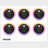 Kleurrijke regenboog Glitter Black Product Labels (Vel)
