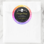 Kleurrijke regenboog Glitter Black Product Labels (Tas)