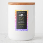 Kleurrijke regenboog Glitter Black Product Labels  Voedselcontainer Etiket (Voorkant)