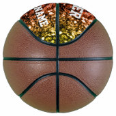 Kleurrijke Regenboog glitter sprankelt Jouw naam T Basketbal (Rechts)