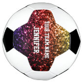 Kleurrijke Regenboog glitter sprankelt Jouw naam T Voetbal (Gedraaid)
