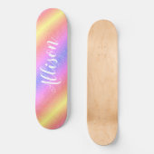 Kleurrijke regenboog Glitter Stripes Gepersonalise Persoonlijk Skateboard (Voorkant)