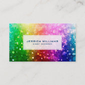 Kleurrijke regenboog glitter textuur  visitekaartje (Voorkant)