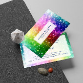 Kleurrijke regenboog glitter textuur  visitekaartje