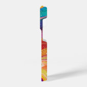 Kleurrijke regenboog glitterachtige agaattextuur iPhone hoesje (Linkerkant)